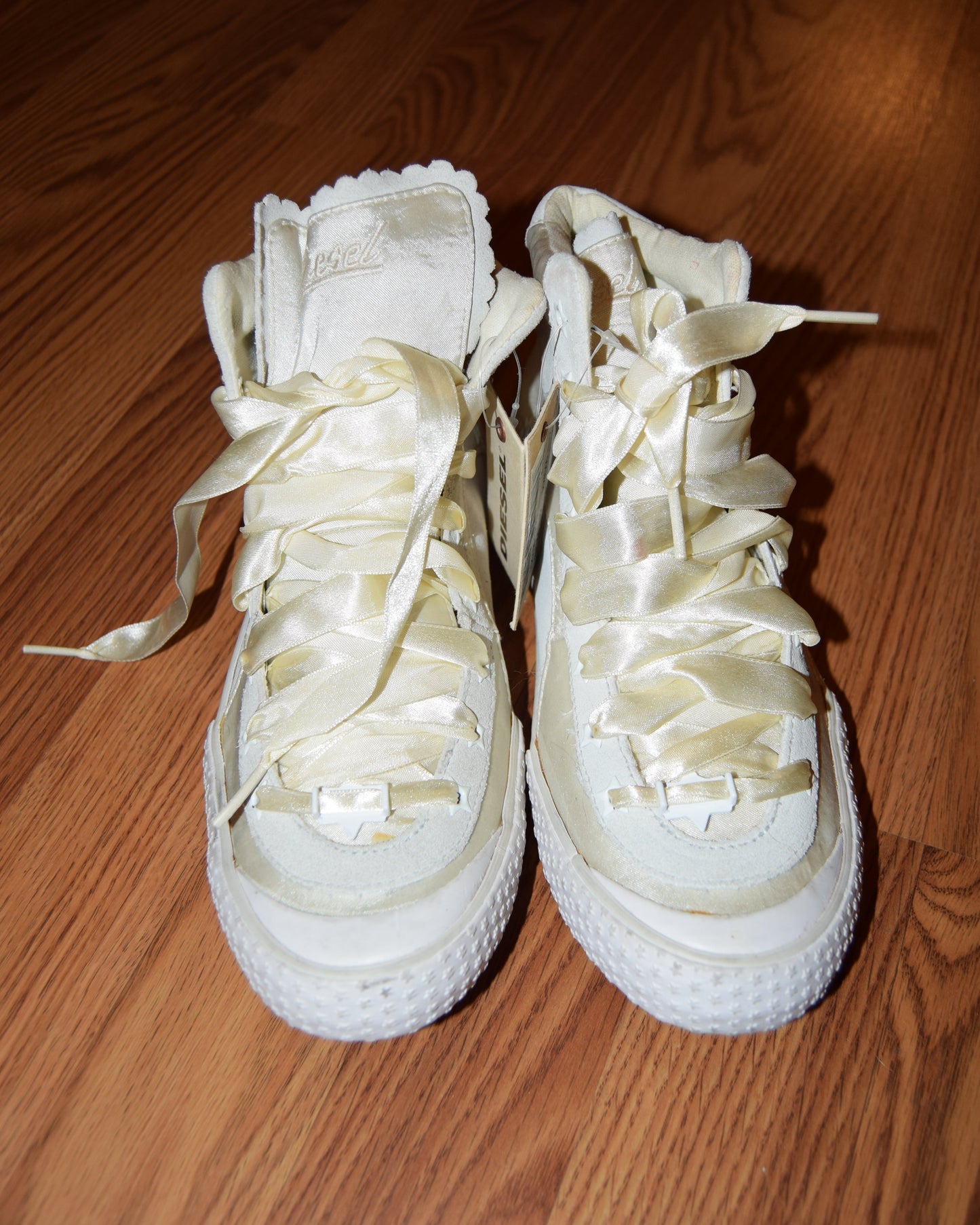 VINTAGE DIESEL BUTTER YELLOW SATIN SNEAKERS