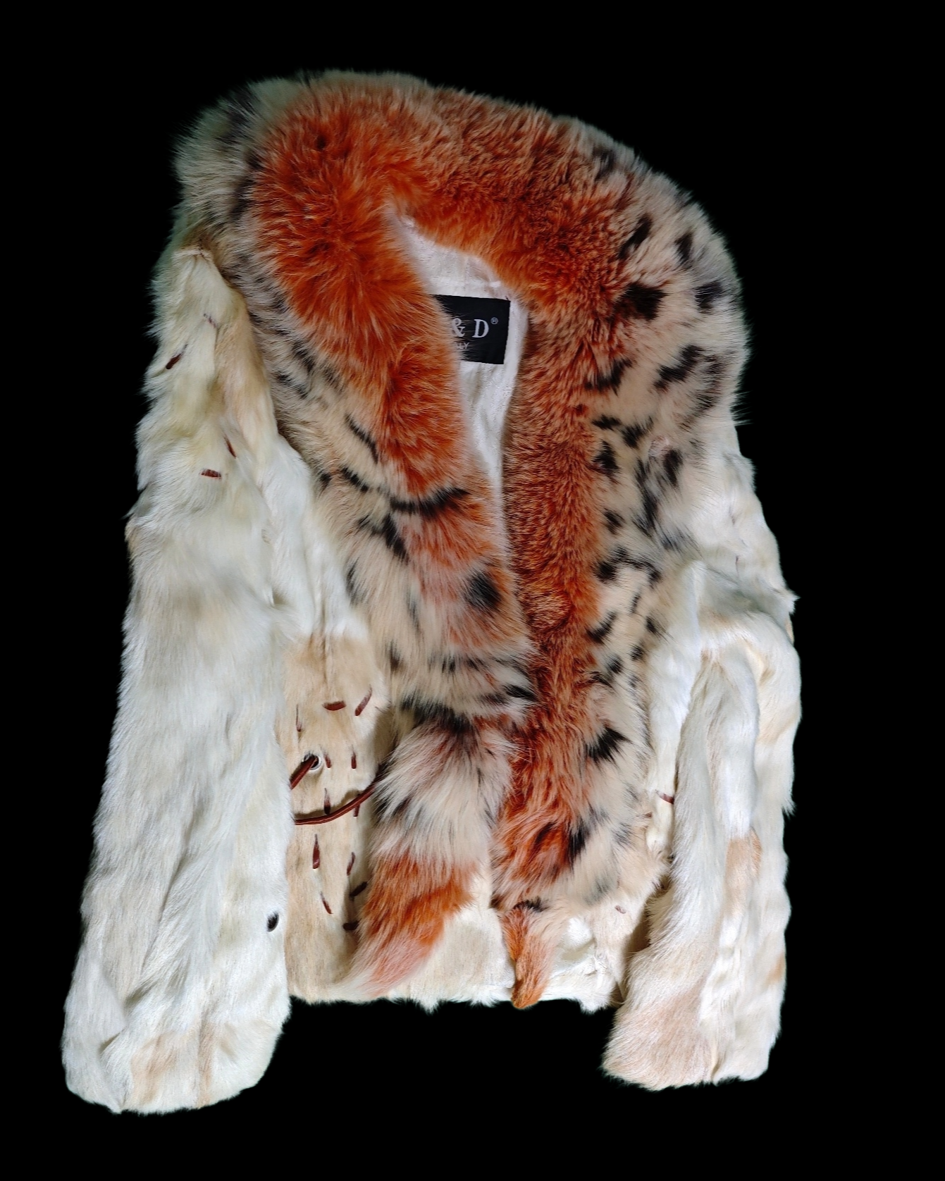 VINTAGE Y2K SPOTTED CORAL FUR JACKET