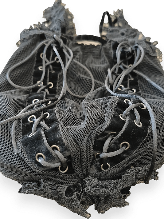 YSL BY TOM FORD 2003 A/W VELVET & LACE BOUDOIR CORSET BAG