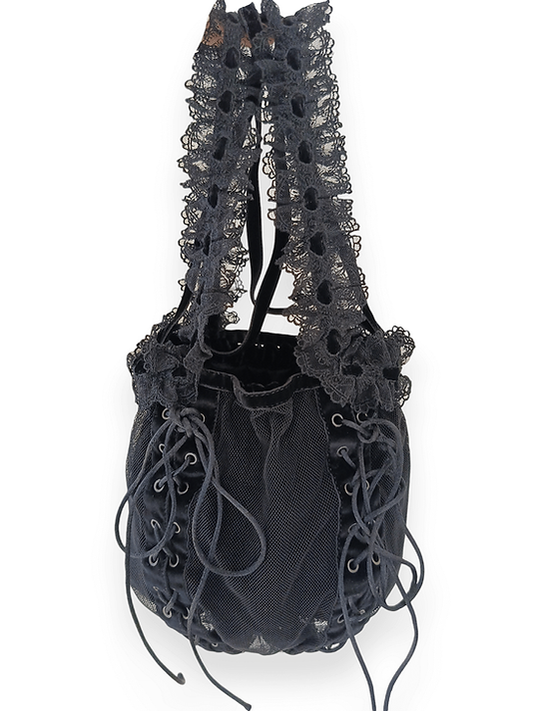 YSL BY TOM FORD 2003 A/W VELVET & LACE BOUDOIR CORSET BAG