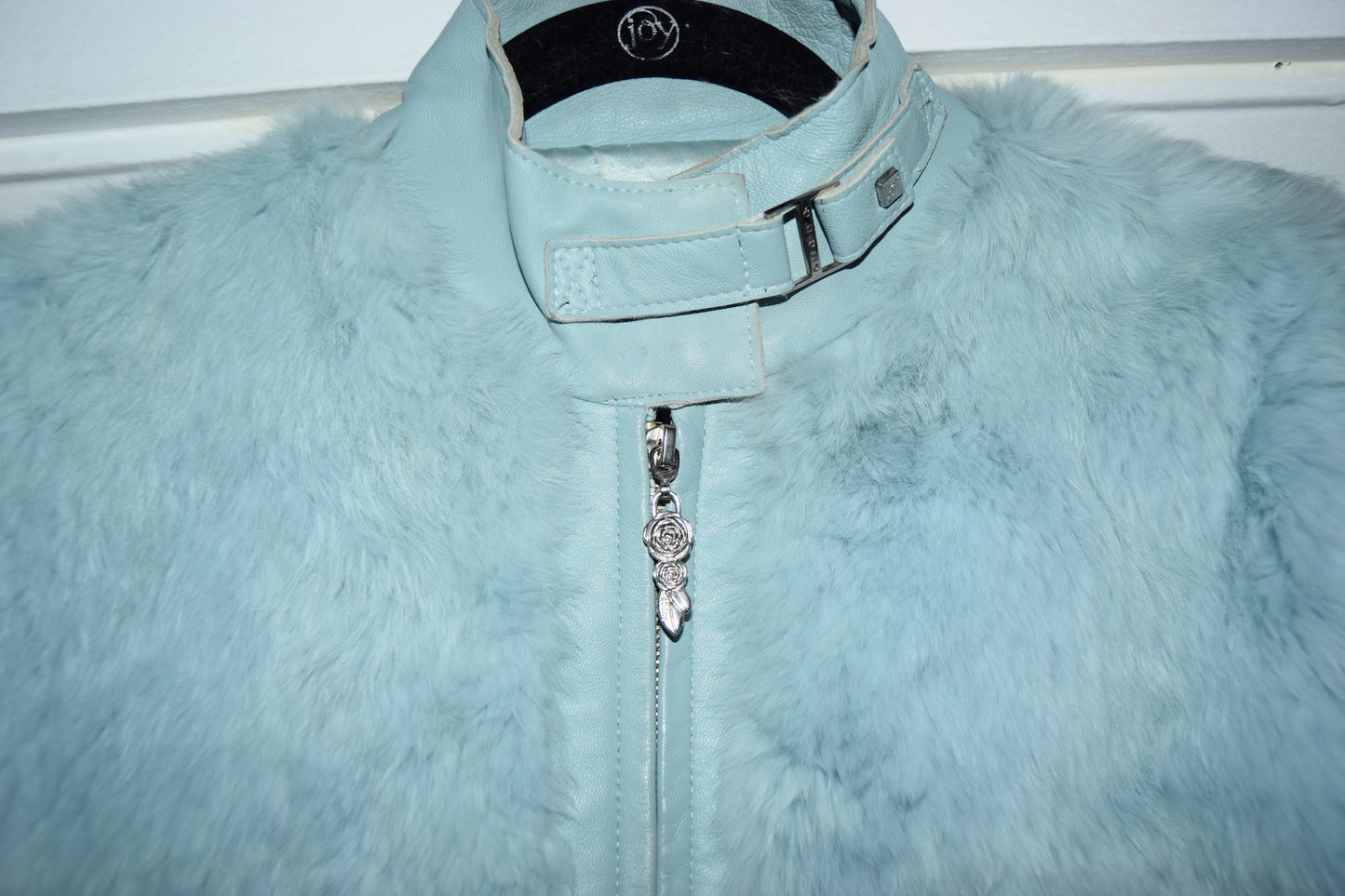 VINTAGE Y2K RABBIT FUR MOTO JACKET