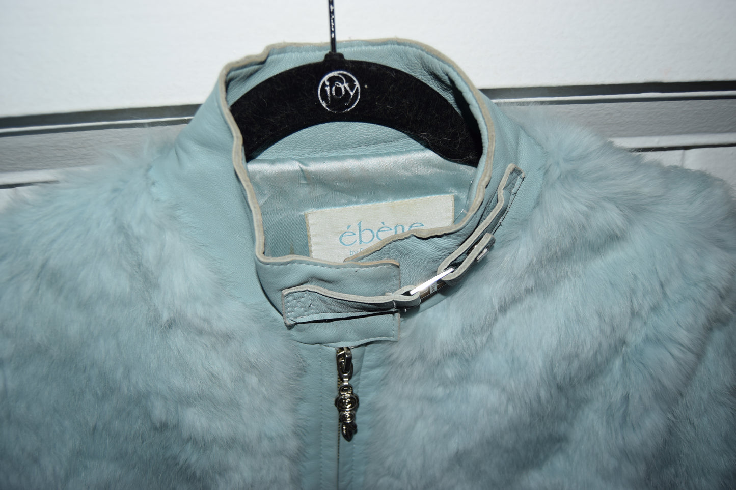 VINTAGE Y2K RABBIT FUR MOTO JACKET