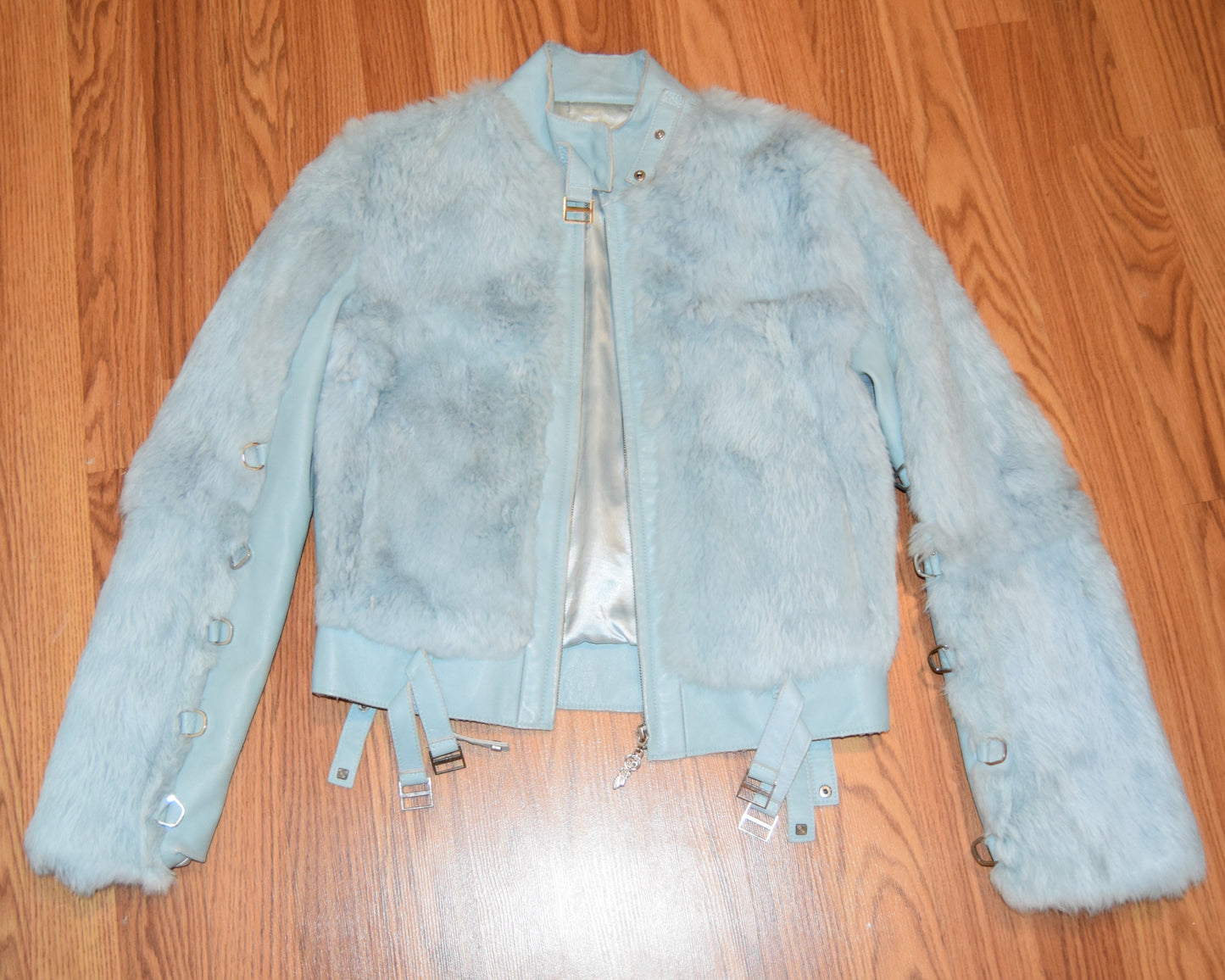 VINTAGE Y2K RABBIT FUR MOTO JACKET