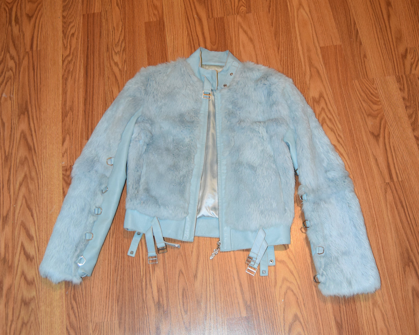 VINTAGE Y2K RABBIT FUR MOTO JACKET