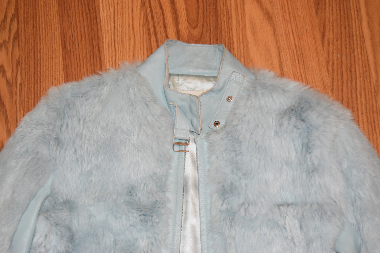 VINTAGE Y2K RABBIT FUR MOTO JACKET