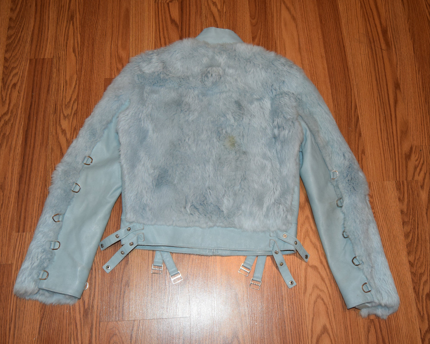 VINTAGE Y2K RABBIT FUR MOTO JACKET