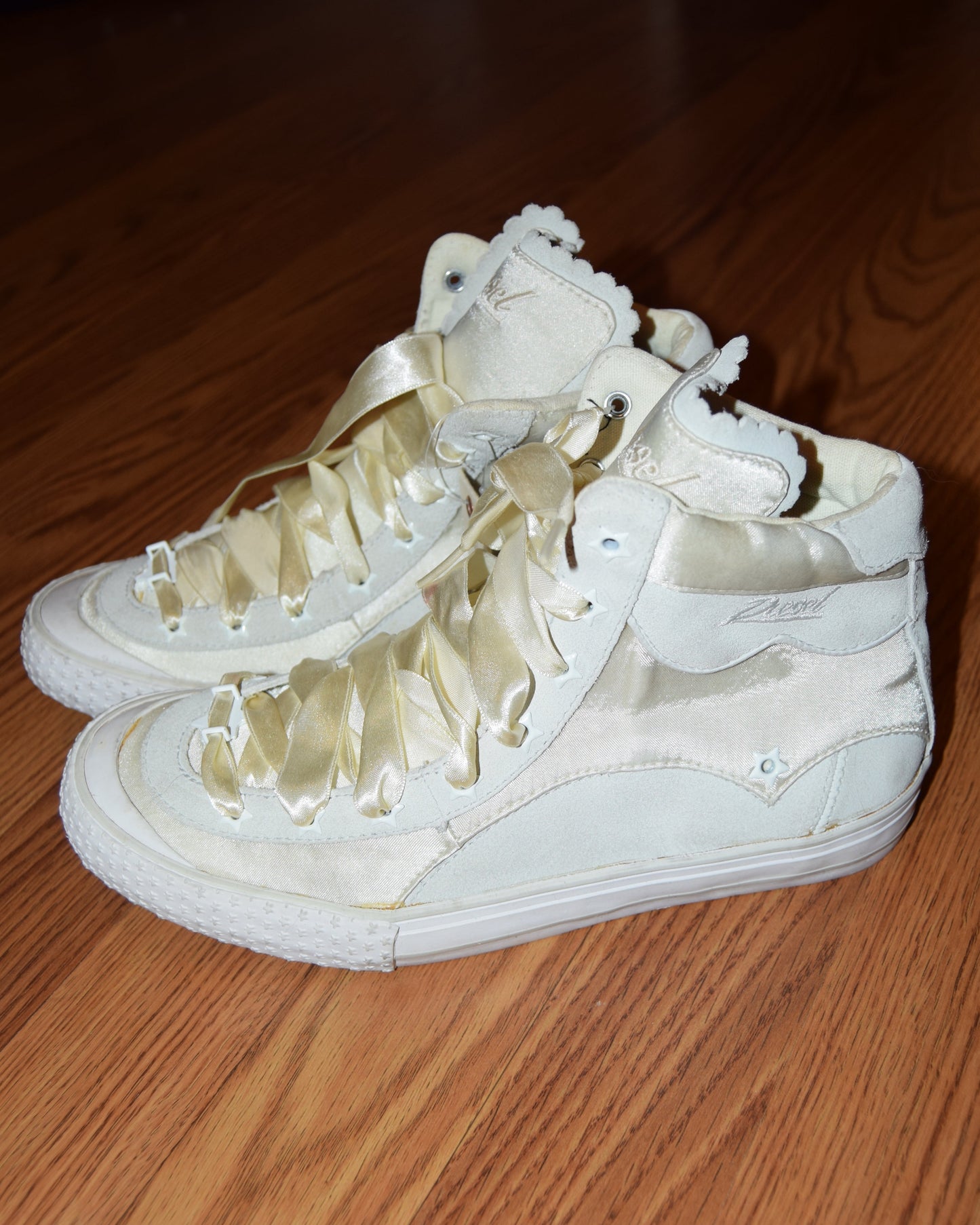 VINTAGE DIESEL BUTTER YELLOW SATIN SNEAKERS