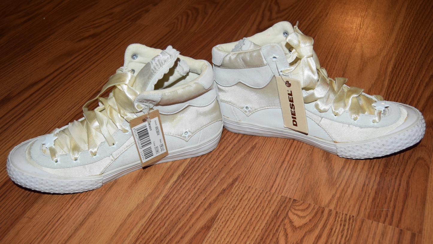 VINTAGE DIESEL BUTTER YELLOW SATIN SNEAKERS