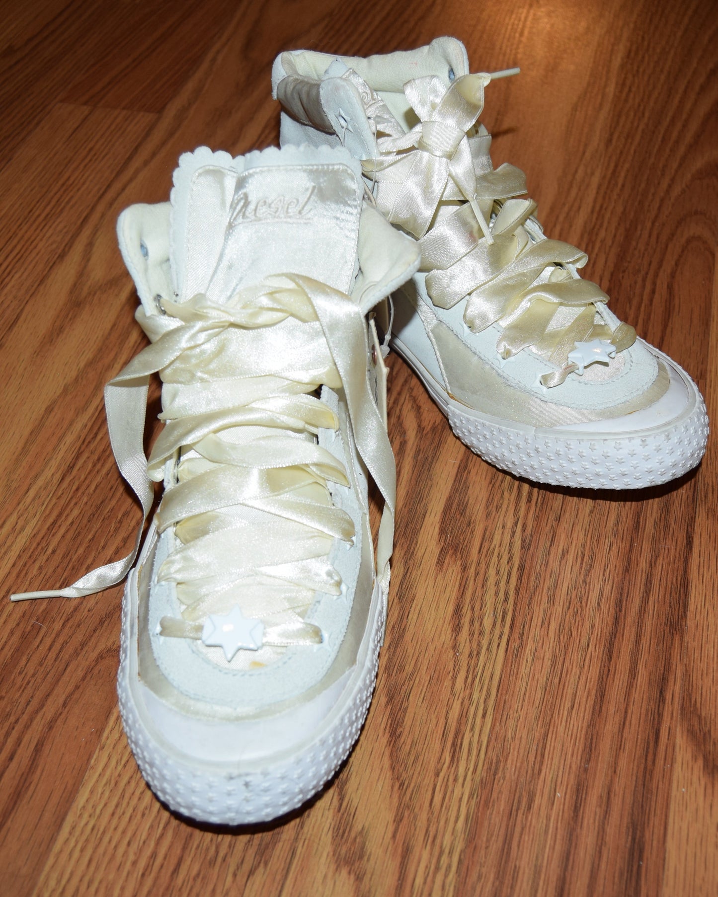 VINTAGE DIESEL BUTTER YELLOW SATIN SNEAKERS