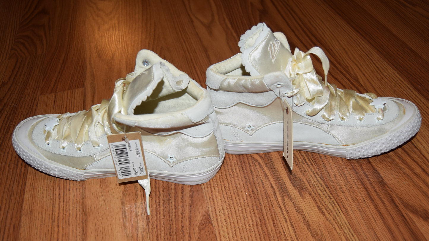VINTAGE DIESEL BUTTER YELLOW SATIN SNEAKERS
