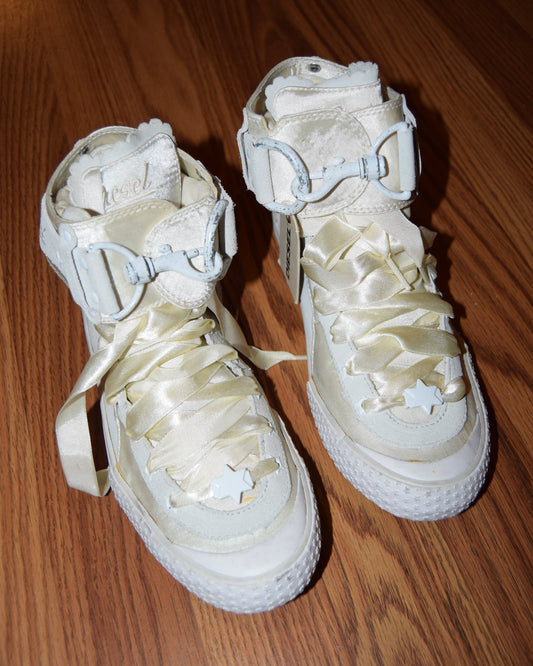 VINTAGE DIESEL BUTTER YELLOW SATIN SNEAKERS