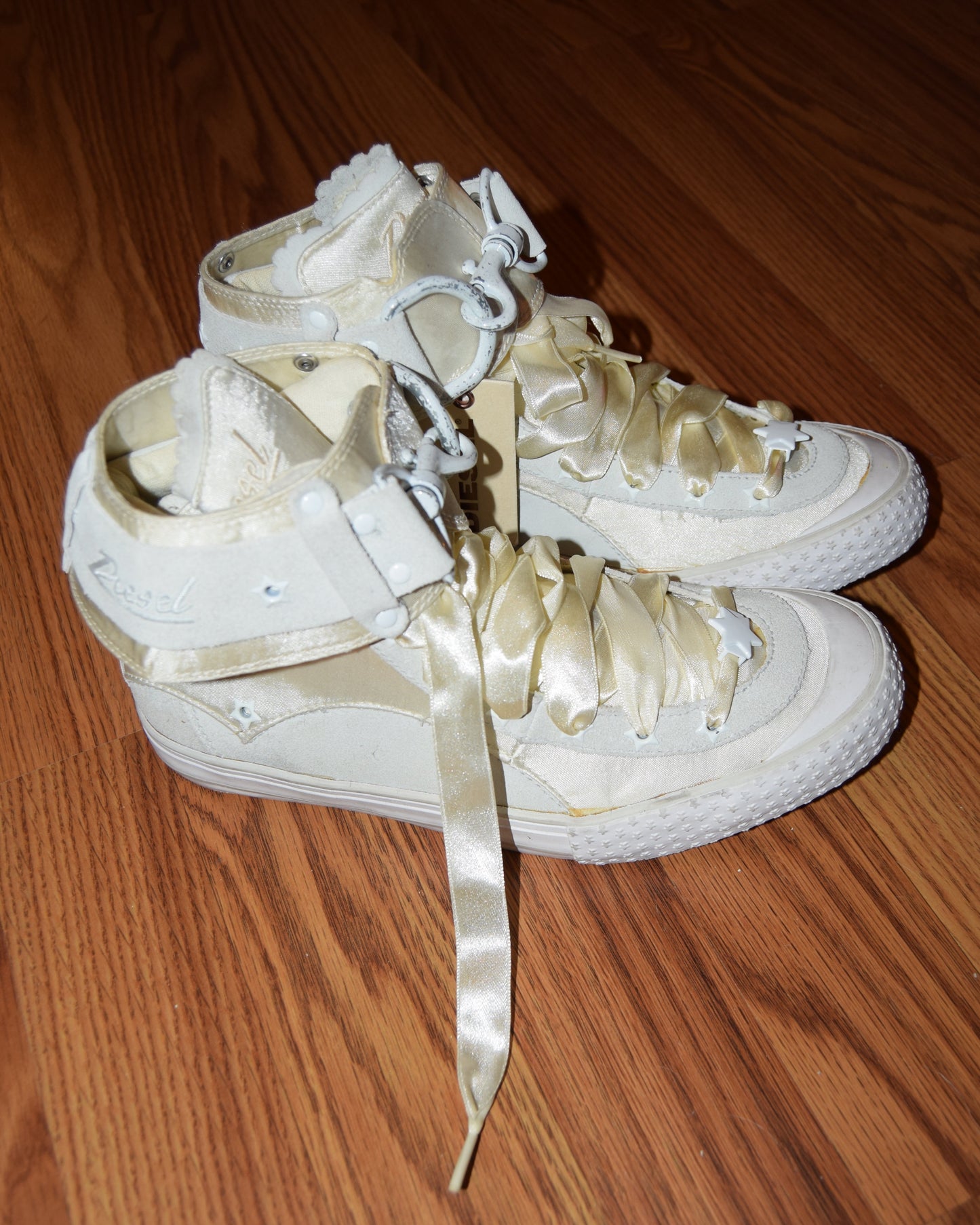 VINTAGE DIESEL BUTTER YELLOW SATIN SNEAKERS