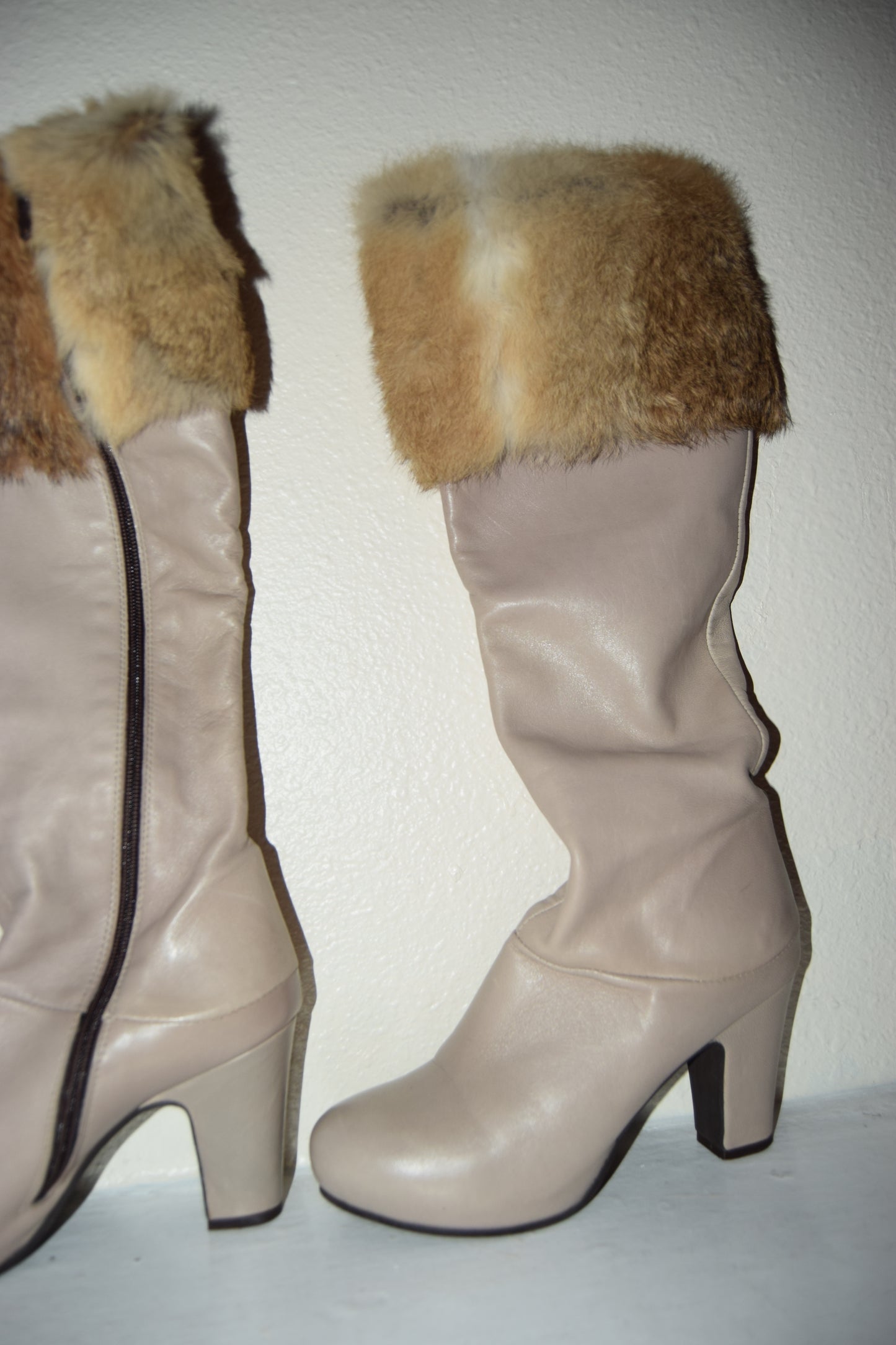 THEORY RABBIT FUR & COWHIDE BOOTS