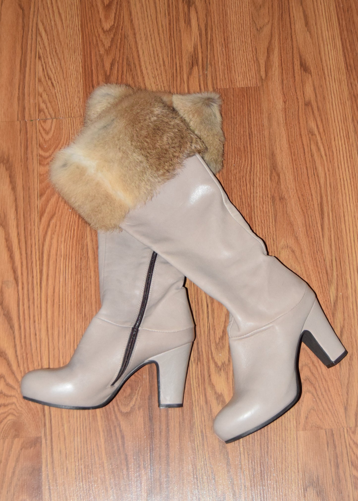 THEORY RABBIT FUR & COWHIDE BOOTS