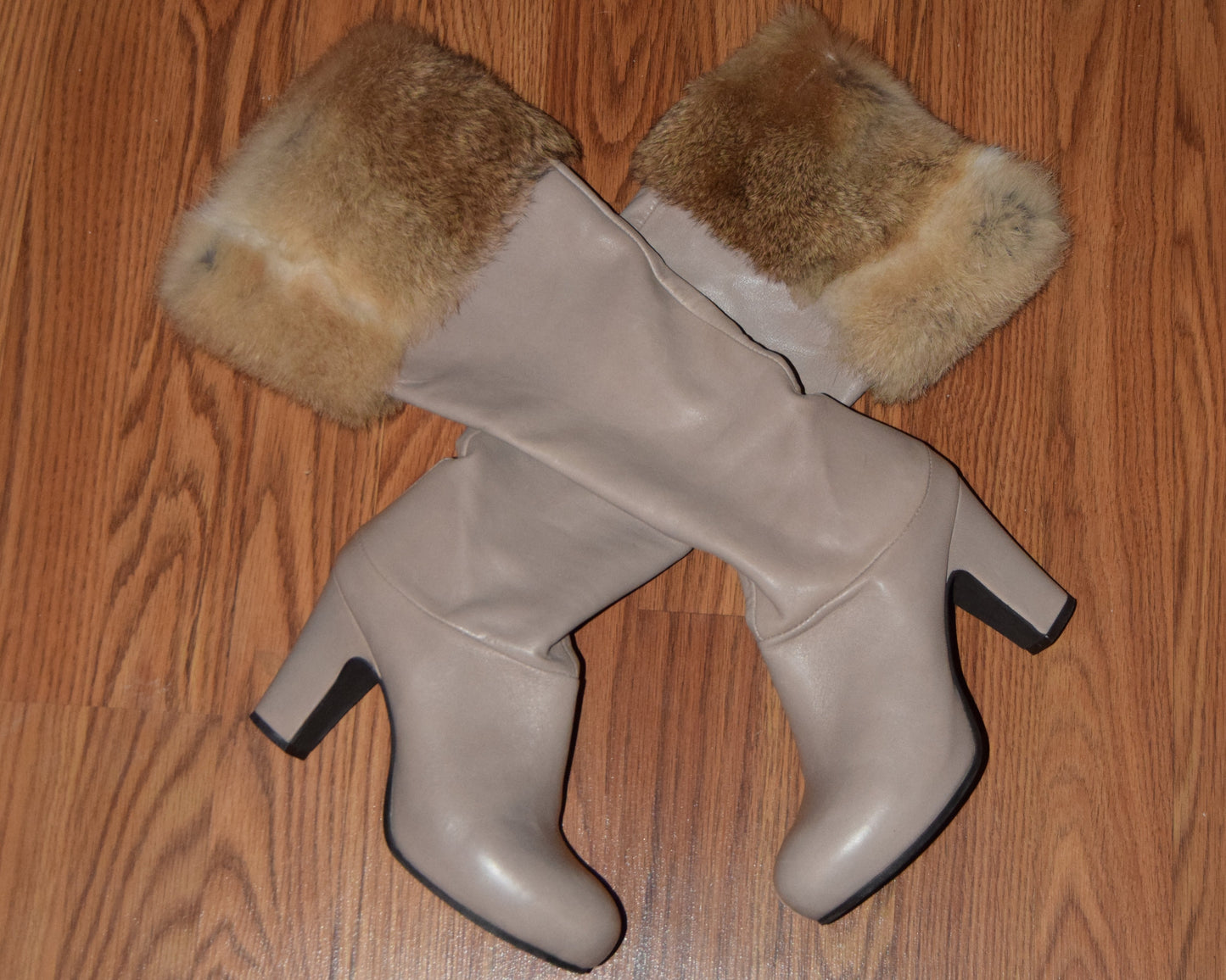 THEORY RABBIT FUR & COWHIDE BOOTS