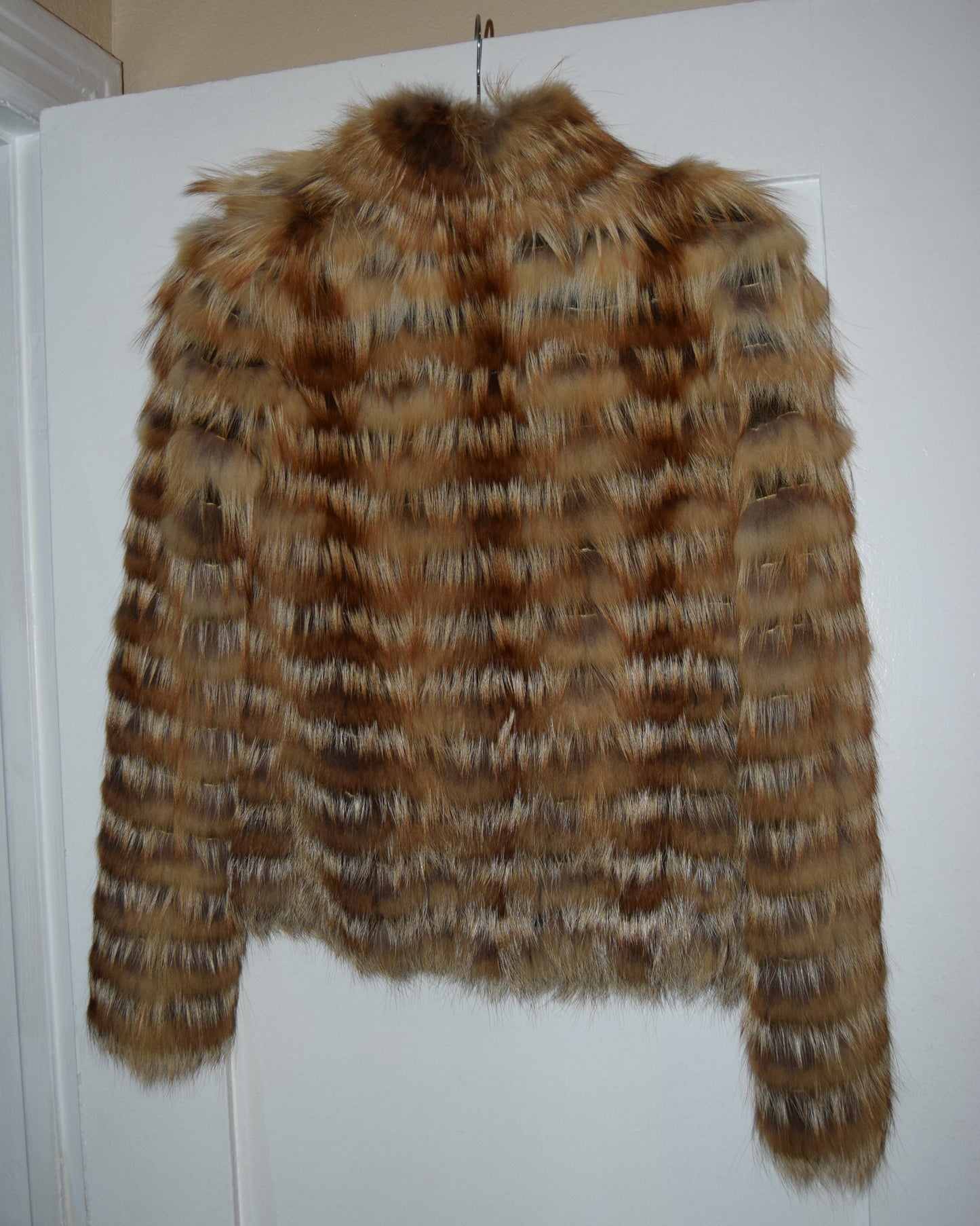 VINTAGE SHIRRED FOX FUR JACKET