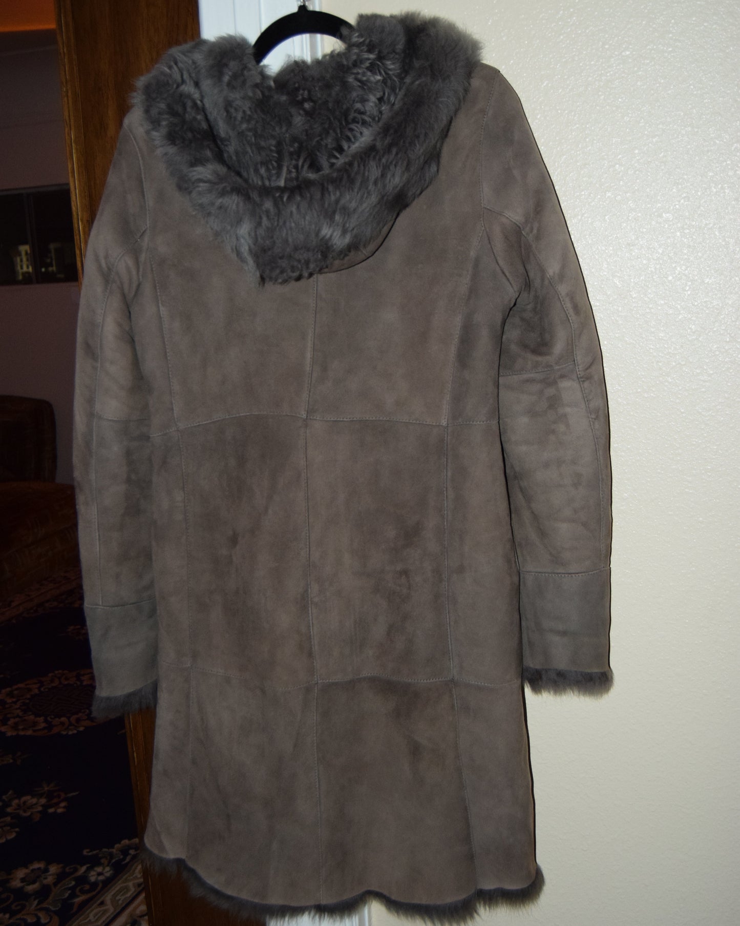 HOODED GENUINE SHEEPSKIN PENNY LANE COAT