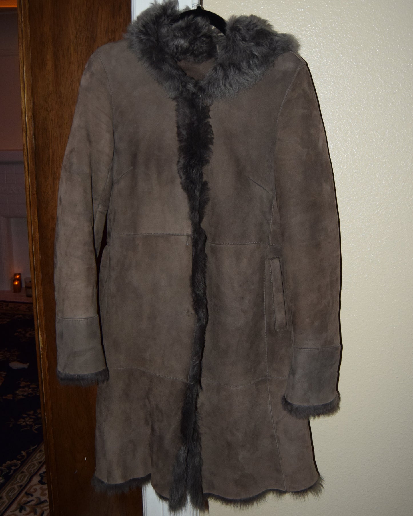 HOODED GENUINE SHEEPSKIN PENNY LANE COAT