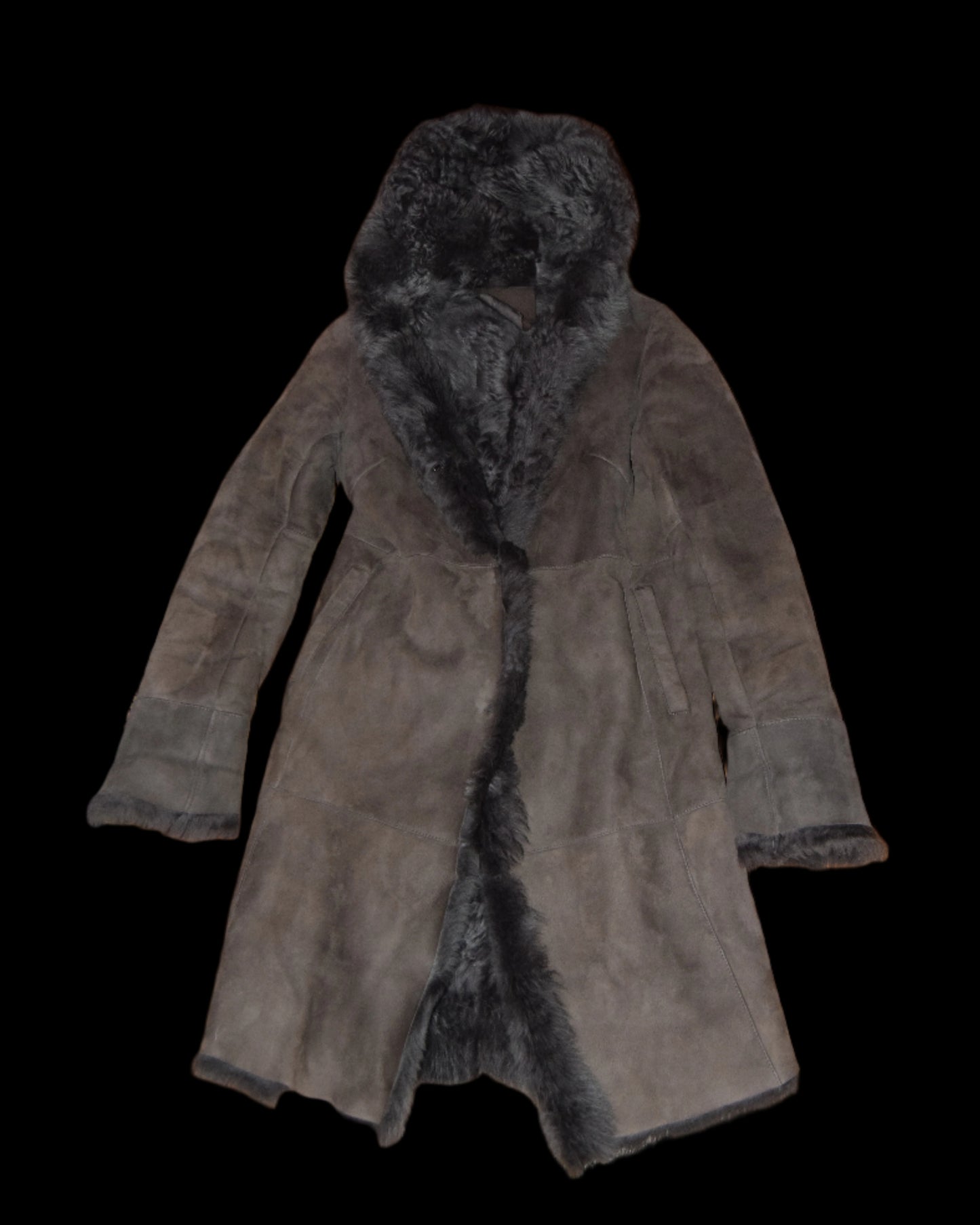 HOODED GENUINE SHEEPSKIN PENNY LANE COAT