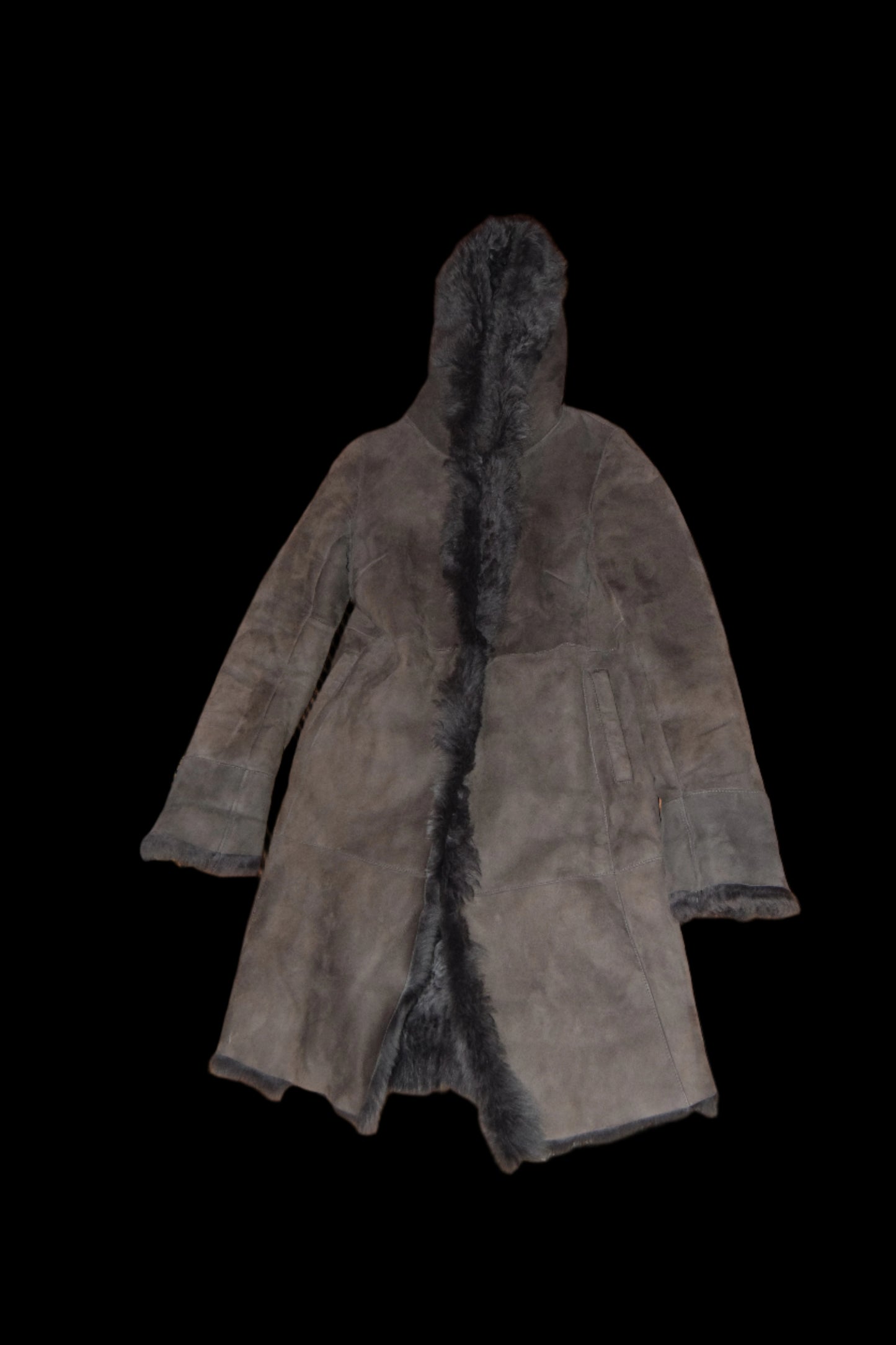 HOODED GENUINE SHEEPSKIN PENNY LANE COAT