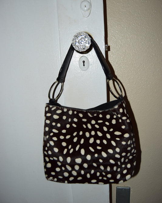 PONY HAIR FAWN PRINT PURSE