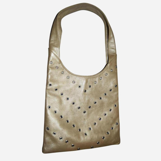 VINTAGE 90'S ALEXANDER MCQUEEN GOLD GROMMET BAG