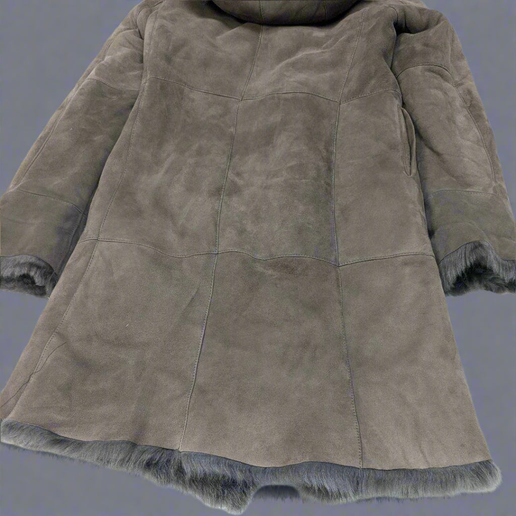 HOODED GENUINE SHEEPSKIN PENNY LANE COAT